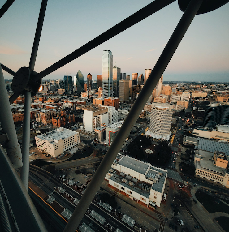 DFW skyline from above